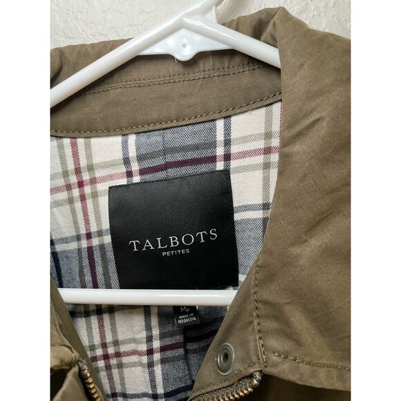 Talbots Olive Green Jacket Womens size medium petite EUC Fall Comfy Jacket - Picture 3 of 7